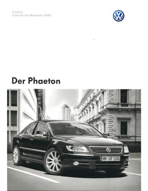 2008 VOLKSWAGEN PHAETON BROCHURE DUITS, Boeken, Auto's | Folders en Tijdschriften, Volkswagen