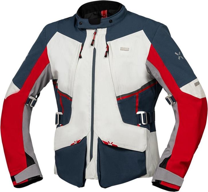 IXS Tourster-STX 1.0 Waterdichte Grijs Blauw Rood Textiele, Motoren, Kleding | Motorkleding, Heren, Nieuw met kaartje, Jas | textiel