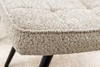 Moderne kruk SCANDINAVIA champagne greige bouclé zwarte, Huis en Inrichting, Ophalen of Verzenden, Nieuw