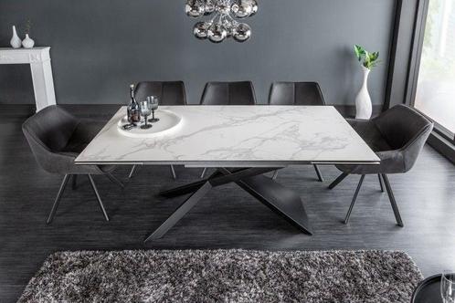 Uitschuifbare eettafel EUPHORIA 180-220-260cm marmer wit, Huis en Inrichting, Tafels | Eettafels, Ophalen of Verzenden
