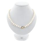 Parel collier met 9 karaat bicolor slot (Ketting), Gebruikt, Overige kleuren, Ophalen of Verzenden, Met edelsteen