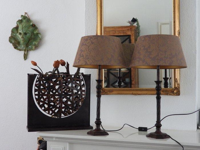 Tafellamp (2) - messing, gepoedercoate - Tafellamp messing, Antiek en Kunst, Curiosa en Brocante