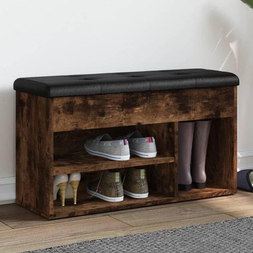 vidaXL Schoenenbank 82x32x45,5 cm bewerkt hout gerookt, Huis en Inrichting, Banken | Voetenbanken en Poefen, Nieuw, Verzenden