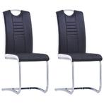 Moderne Eetkamerstoelen Zwart Leer - - 35% - Tweedekansje, Twee, Zwart, Nieuw, Ophalen of Verzenden