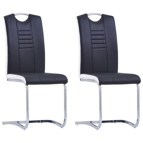 Moderne Eetkamerstoelen Zwart Leer - - 35% - Tweedekansje, Huis en Inrichting, Stoelen, Twee, Zwart, Nieuw, Ophalen of Verzenden