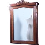 Schouwspiegel met facetgeslepen spiegelglas in eikenhouten l, Antiek en Kunst, Ophalen of Verzenden