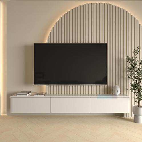 Tv Meubel beige wandmeubel zwevend tv-meubel 180 CM tv kast, Huis en Inrichting, Kasten | Televisiemeubels, 25 tot 50 cm, Nieuw