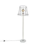 Retro vloerlamp messing met Granny frame zwart 45 cm - Kaso, Huis en Inrichting, Verzenden, Nieuw, Retro