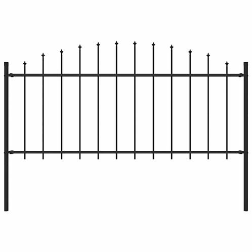 vidaXL Tuinhek met speren bovenkant (0,5-0,75)x1,7 m staal, Tuin en Terras, Schuttingen, Nieuw, IJzer, Minder dan 1 meter, Verzenden