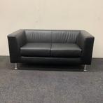 2-zits bank zwart skai leder, (bxd) 145x75 cm, zwart -, Huis en Inrichting, Banken | Bankstellen, Ophalen of Verzenden, Gebruikt