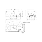 Ligbad Xenz Fay Hoekbad Links 155x80 cm Mat Wit, Ophalen of Verzenden, Nieuw