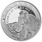 Ghana Giants of the Ice Age 1 oz 2019 Mammoth, Postzegels en Munten, Munten | Afrika, Verzenden, Overige landen, Losse munt, Zilver