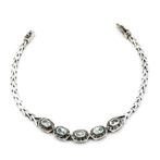 Zilver, 925 Sterling Zilveren Blauwe Topaas & Marcasiet -