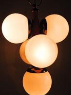 Plafondlamp - Metaal en opaline