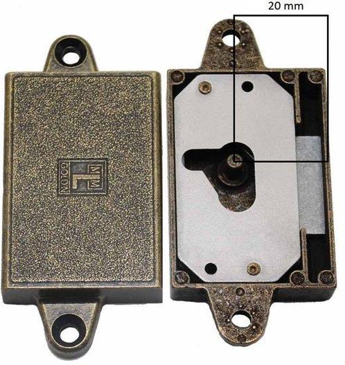 Meubelslot 20 mm links brons, Doe-het-zelf en Verbouw, Hang- en Sluitwerk, Nieuw, Ophalen of Verzenden