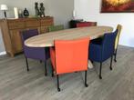 Set Van 6 Leren Kuip Eetkamerstoelen - Met Wieltjes - Versc, Huis en Inrichting, Nieuw, Vijf, Zes of meer stoelen, Leer, Ophalen of Verzenden