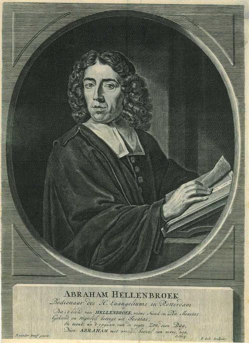 Portrait of Abraham Hellenbroek, Antiek en Kunst, Kunst | Etsen en Gravures