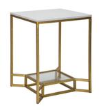 TAFEL DUBBEL MARMER CM 47X47X60, Huis en Inrichting, Tafels | Sidetables, Ophalen of Verzenden, Nieuw