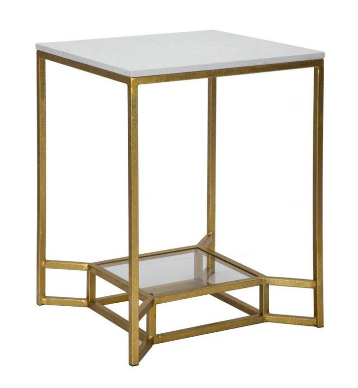 TAFEL DUBBEL MARMER CM 47X47X60, Huis en Inrichting, Tafels | Sidetables, Ophalen of Verzenden