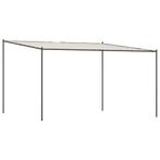 Prieel 4x4m Wit Stof/Staal - Tweedekansje - Tuin Makeover!, Nieuw, 4 tot 6 meter, Paviljoen, 2 meter of meer