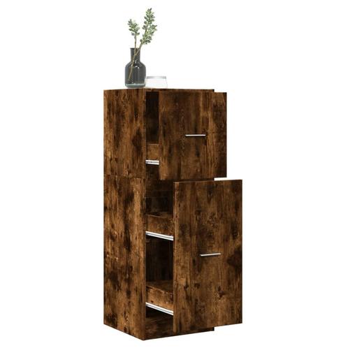 vidaXL Apothekerskast 40x41x118 cm bewerkt hout gerookt, Huis en Inrichting, Kasten | Overige, Nieuw, Verzenden