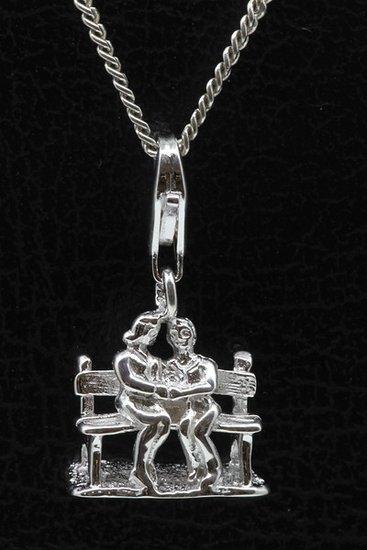 Zilveren Verliefd stel op bankje hanger en/of bedel, Sieraden, Tassen en Uiterlijk, Bedels, Verzenden