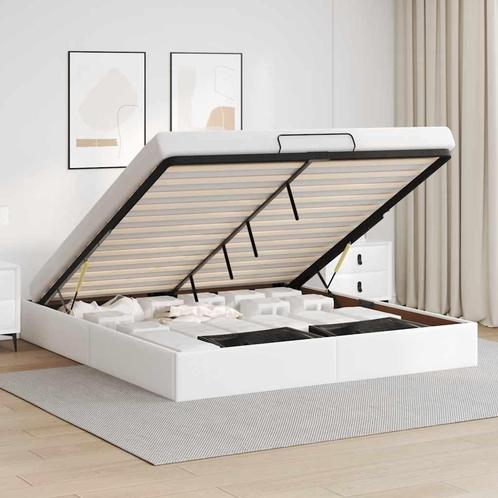 vidaXL Bedframe zonder matras 180x200 cm kunstleer wit, Huis en Inrichting, Slaapkamer | Bedden, 80 cm, 200 cm, Wit, Eenpersoons