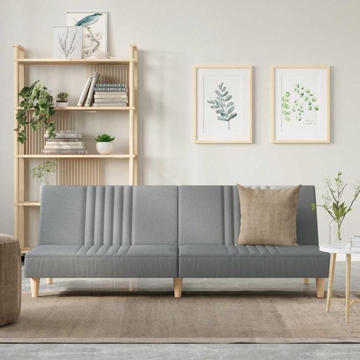 vidaXL Slaapbank stof lichtgrijs, Huis en Inrichting, Banken | Bankstellen, Nieuw, 200 tot 250 cm, Stof, Verzenden