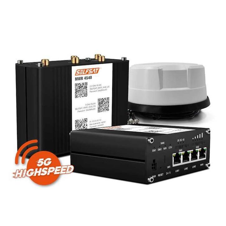 SELFSAT MWR 4540 met panoramische antenne wit / zwart, Caravans en Kamperen, Camper-accessoires, Nieuw, Verzenden