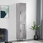 vidaXL buffetkast 34,5x34x180 cm bewerkt hout grijs sonoma, Huis en Inrichting, Minder dan 50 cm, Verzenden, Nieuw, Minder dan 100 cm