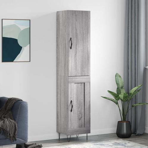 vidaXL buffetkast 34,5x34x180 cm bewerkt hout grijs sonoma, Huis en Inrichting, Kasten | Buffetkasten, 25 tot 50 cm, Nieuw, Overige houtsoorten