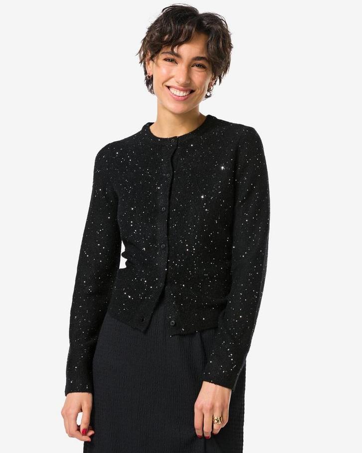HEMA Damesvest Gia glitter zwart, Kleding | Dames, Overige Dameskleding, Nieuw, Verzenden