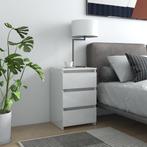 vidaXL Nachtkastje 40x35x62,5 cm bewerkt hout hoogglans wit, Huis en Inrichting, Minder dan 45 cm, Verzenden, Nieuw, 55 tot 70 cm