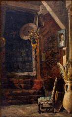 Carlo Cressini (1864 – 1938) - Scena di interno - NO RESERVE, Antiek en Kunst, Kunst | Schilderijen | Klassiek