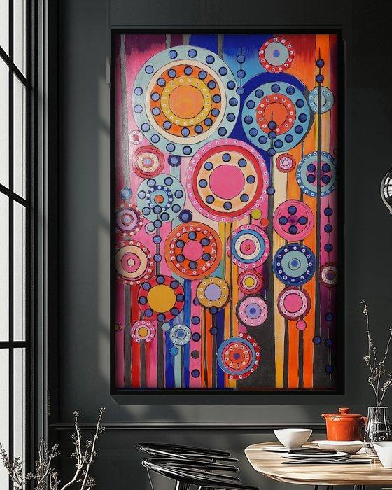 Ksavera - Cubism A1398 - abstract painting on XXL canvas, Antiek en Kunst, Kunst | Schilderijen | Modern