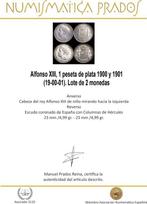 Spanje. Alfonso XIII. 1 Peseta 1900 y 1901 (19-00-01). Lote, Postzegels en Munten