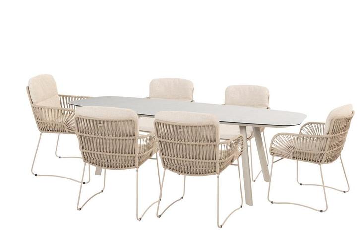 4 Seasons Outdoor Murcia tuinset latte met Manolo tafel met, Tuin en Terras, Tuinsets en Loungesets, Ophalen of Verzenden