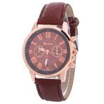 Fako® - Horloge - Geneva - Roman - Metal - Bruin, Verzenden, Nieuw