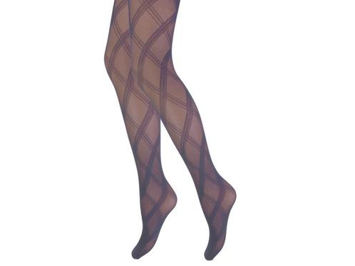 Panty - Ruit Motief - 15 Den - Mokka, Kleding | Dames, Leggings, Maillots en Panty's, Verzenden