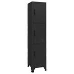 vidaXL Lockerkast 38x45x180 cm staal zwart, Huis en Inrichting, Kasten | Lockerkasten, Verzenden, Nieuw