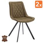 Stoelen | JORIS | Leer/Metaal | Moss | Zwarte Poten | Indoor, Verzenden, Nieuw in verpakking