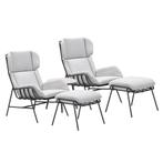 Garden Impressions Fresno loungestoelen donker grijs - Lucas, Verzenden, Nieuw