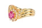 Ring 18K Geel Goud Robijn - Diamant, Nieuw