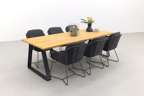 Taste Belmond antraciet/Basso 240x100 cm. tuinset - 7 delig, Tuin en Terras, Tuinsets en Loungesets, Tuinset, Nieuw, Hout, Verzenden