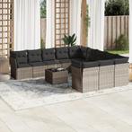 vidaXL 12-delige Loungeset met kussens poly rattan, Verzenden, Nieuw, Rotan, Loungeset