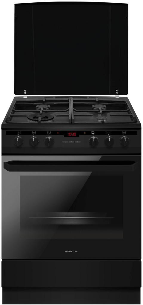 Inventum VFG6034WGZWA gas fornuis - mat-zwart, Witgoed en Apparatuur, Fornuizen, 60 cm of meer, Vrijstaand, 4 kookzones, Energieklasse A of zuiniger