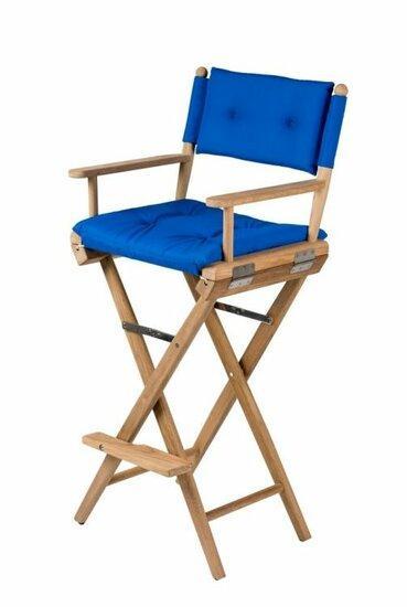 Teak regisseursstoel I hoog kobalt deluxe ongeolied, Watersport en Boten, Accessoires en Onderhoud, Verzenden