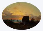 Scipione Carignani (1821-1875) - Tramonto sulla spiaggia