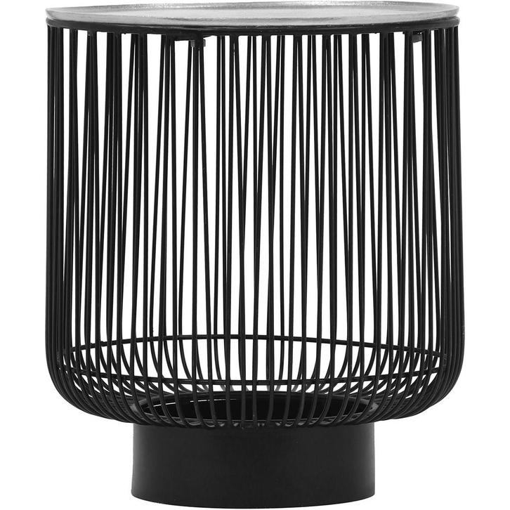 Bijzettafel - Trion Rana - Rond - 41cm - Zwart/Zilver -, Huis en Inrichting, Tafels | Eettafels, Nieuw, Overige materialen, Ophalen of Verzenden