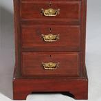 Engels antiek bureau ca 1890 in mahonie met 9 laden en zwar, Antiek en Kunst, Ophalen of Verzenden